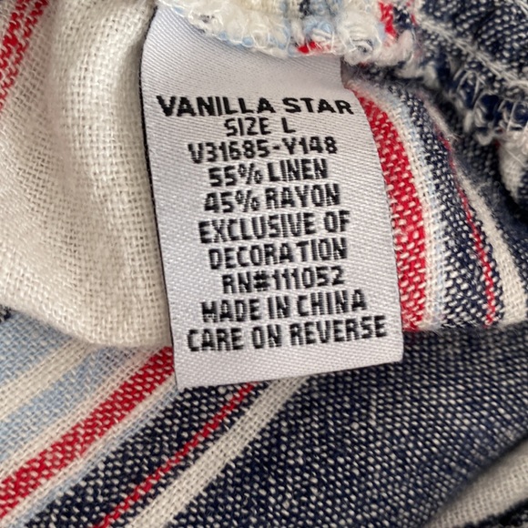 Vanilla star White Blue Striped Shorts Size L - Picture 7 of 7